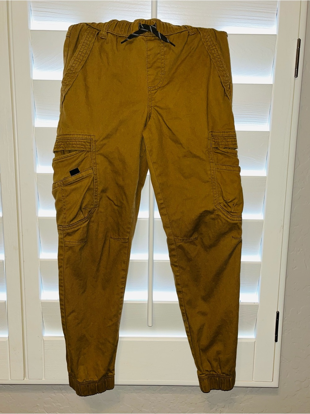 Wrangler Boys' Cargo Joggers in Mustard Brown